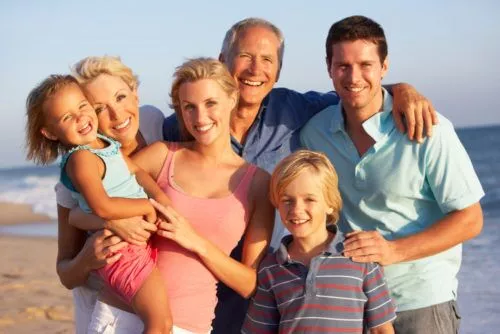 Family photo on the beach